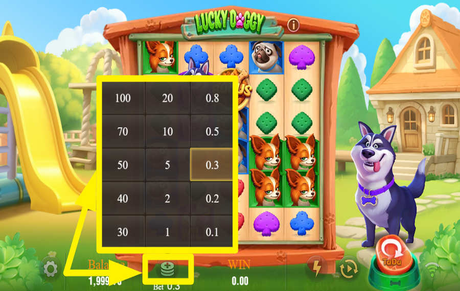 Lucky Doggy НАЗНАЧИТЬ ЗНАЧЕНИЕ СТАВКИ.