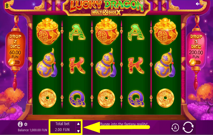 Lucky Dragon Multidice X SELEZIONA IL VALORE DELLA SCOMMESSA.