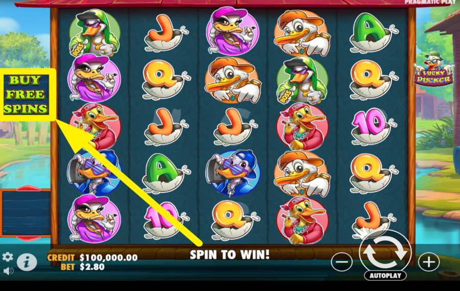 Lucky Ducker PURCHASE BONUS SPINS.