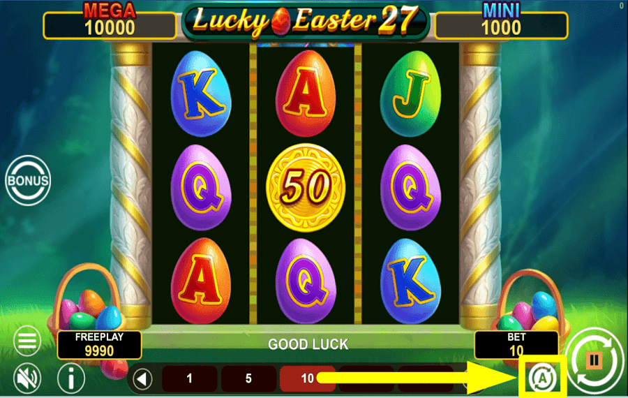Lucky Easter 27 Hold and Win CHOOSE AUTOPLAY.