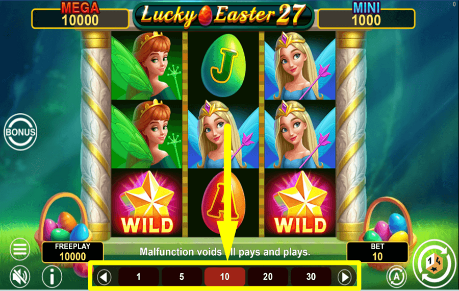 Lucky Easter 27 Hold and Win CAST YOUR STAKE.