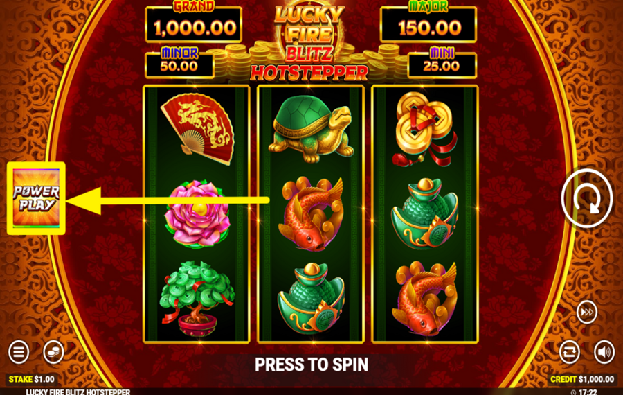 Lucky Fire Blitz Hotstepper ВКЛЮЧИТЕ POWER PLAY.