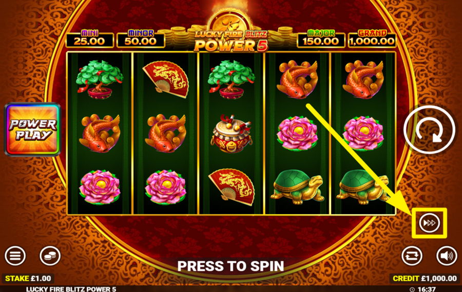 Lucky Fire Blitz Power 5 UNLEASH TURBO CHARGE.