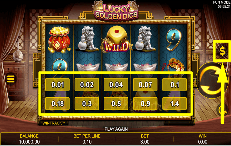 Lucky Golden Dice MISEZ SUR VOTRE MISE.
