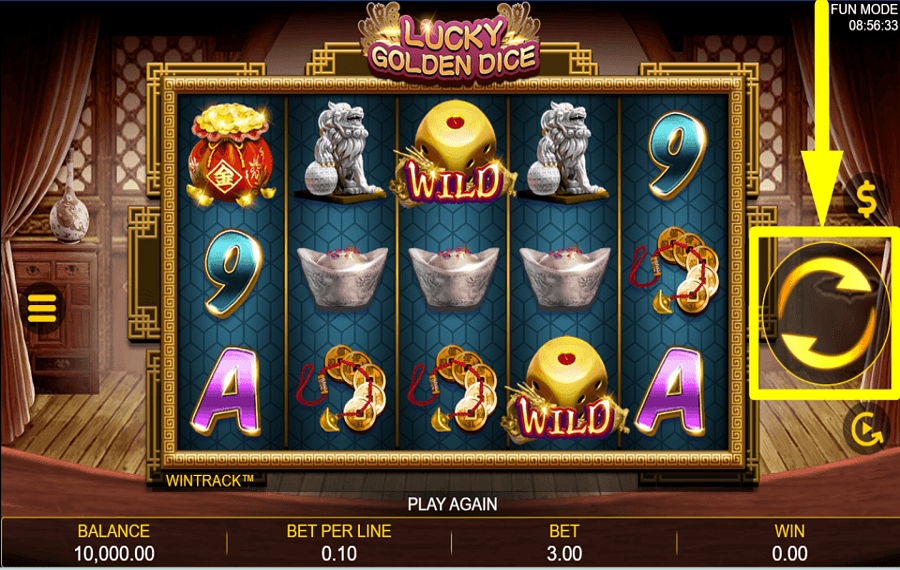 Lucky Golden Dice FAITES TOURNER LES BOBINES.