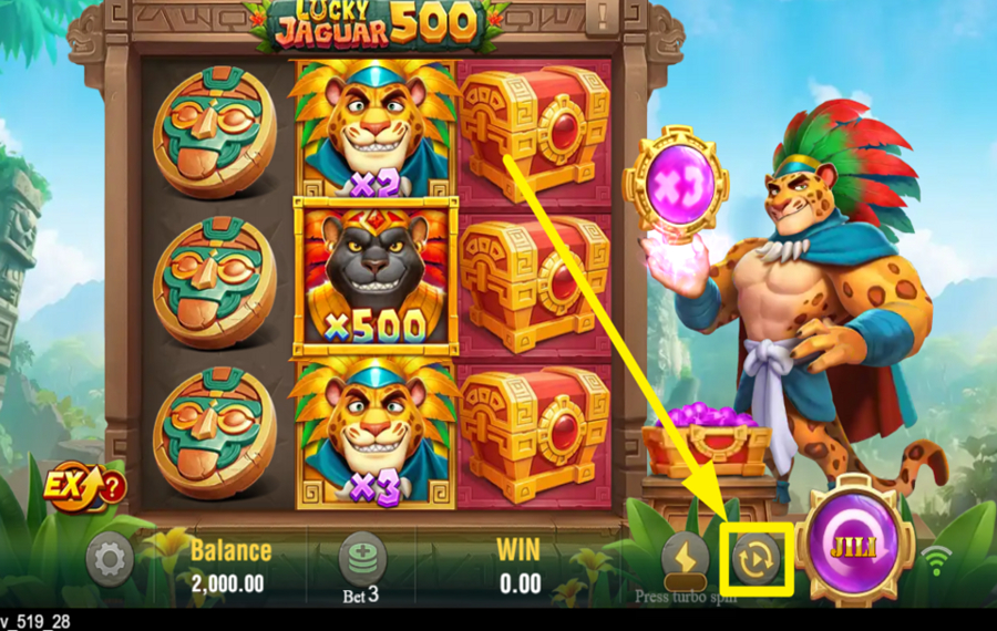 Lucky Jaguar 500 AUTOMATISCHE SPRINGS STARTEN.