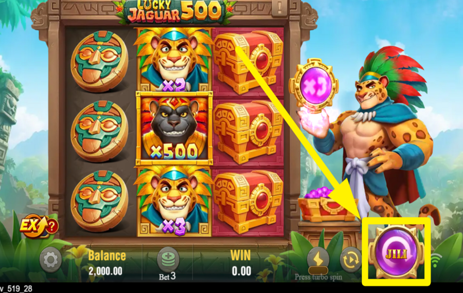 Lucky Jaguar 500 MACH MIT BEIM DREHSPIEL.