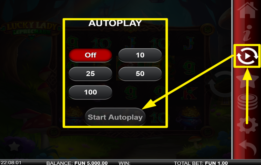 Lucky Lady Leprechaun LANCEZ DES TOURS AUTOMATIQUES.