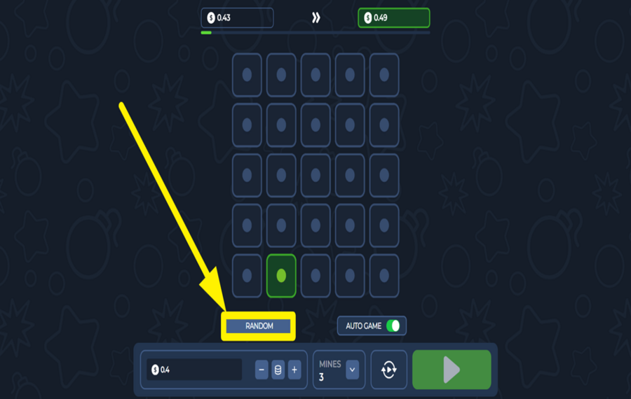 Lucky Mines UNCOVER TILES RANDOMLY.