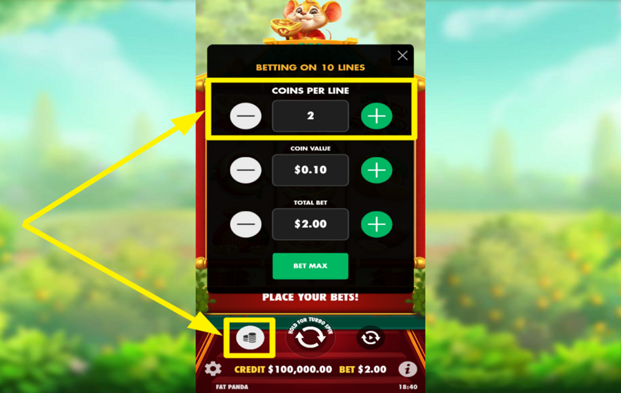 Lucky Mouse AJUSTAR MONEDAS POR LINEA.