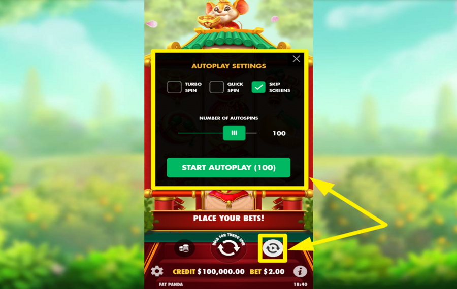 Lucky Mouse ACTIVAR GIRO AUTOMÁTICO.