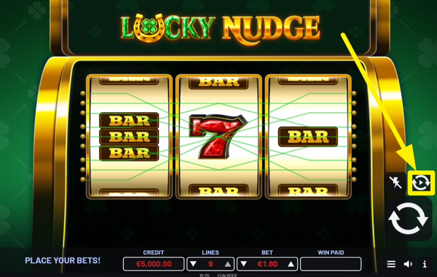 Lucky Nudge ЗАПУСТИТЬ АВТОМАТИЧЕСКИЕ ВРАЩЕНИЯ.