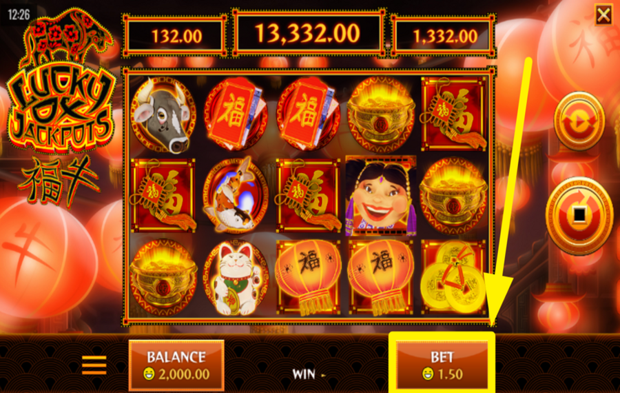 Lucky Ox Jackpots CHOISISSEZ LA MISE TOTALE.