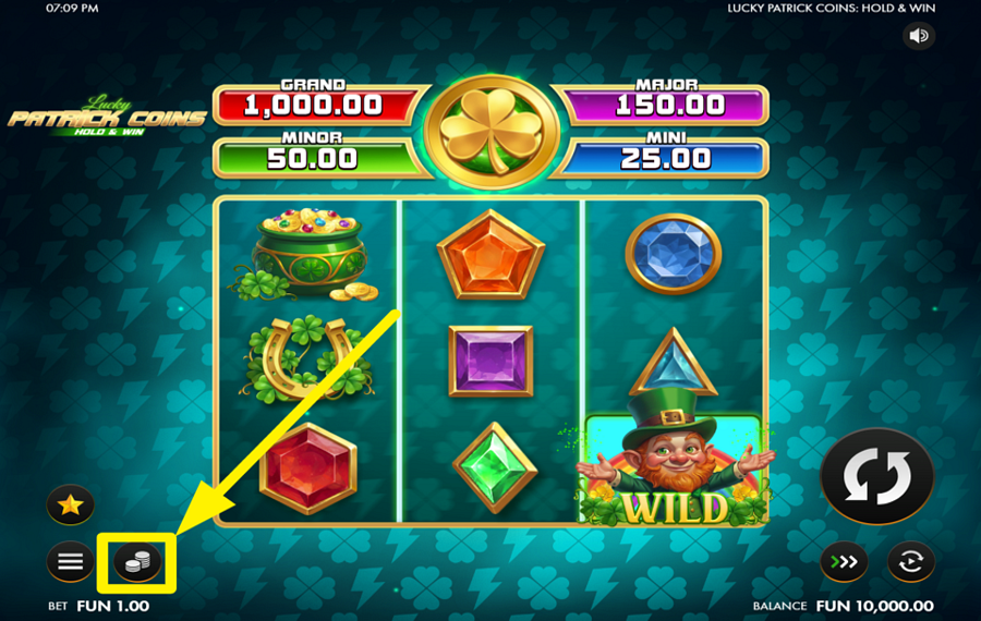 Lucky Patrick Coins Hold and Win ESPECIFIQUE SU APUESTA.