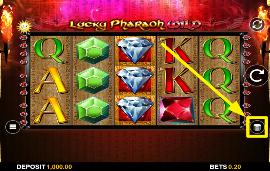 Lucky Pharaoh Wild WÄHLEN SIE IHREN EINSATZBETRAG.
