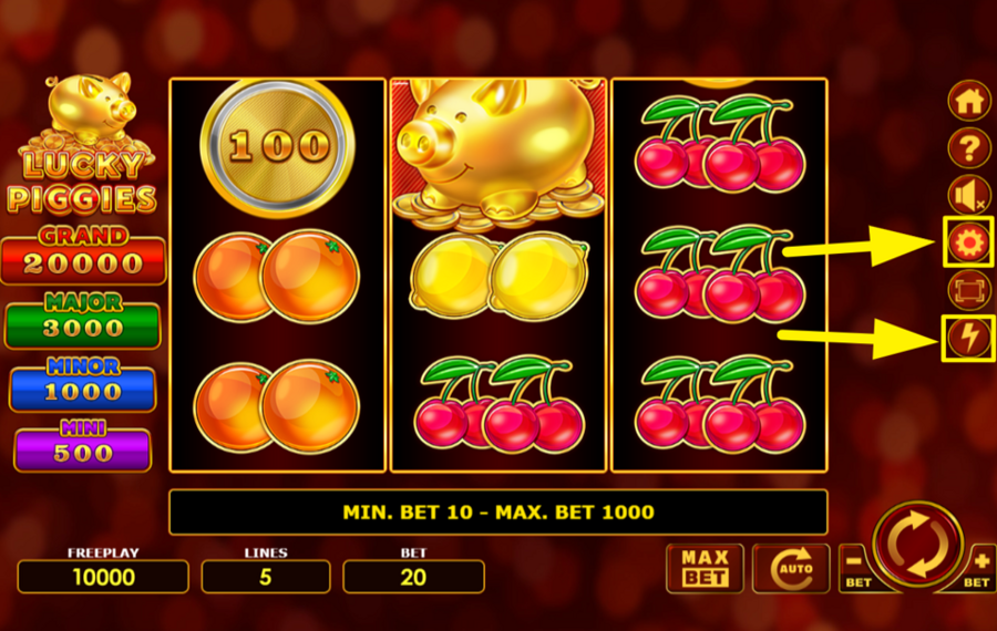 Lucky Piggies ACCELERATE THE SPINS.