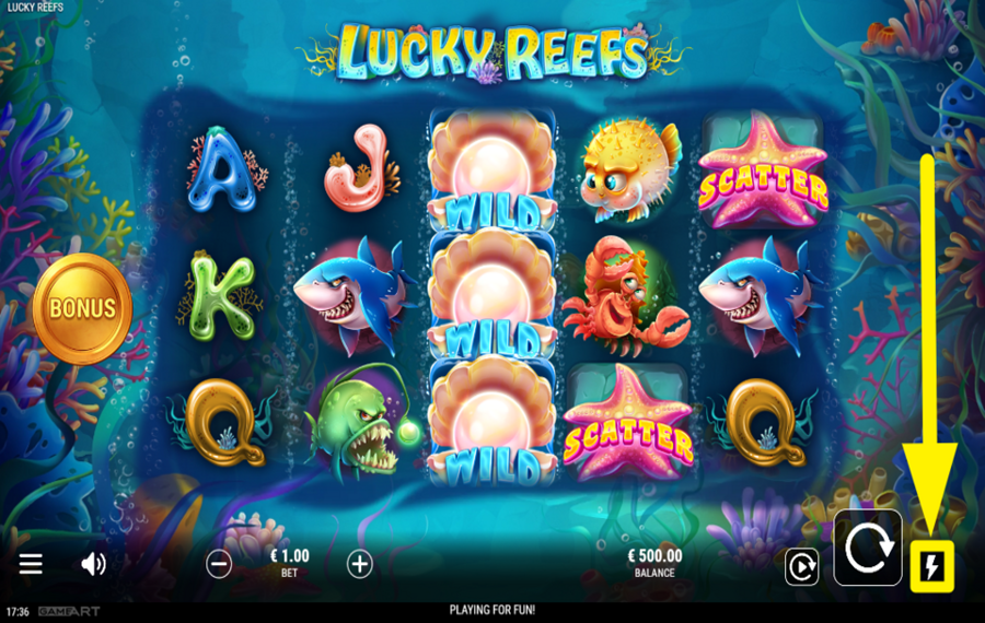 Lucky Reefs ACCELERARE GLI SPIN.