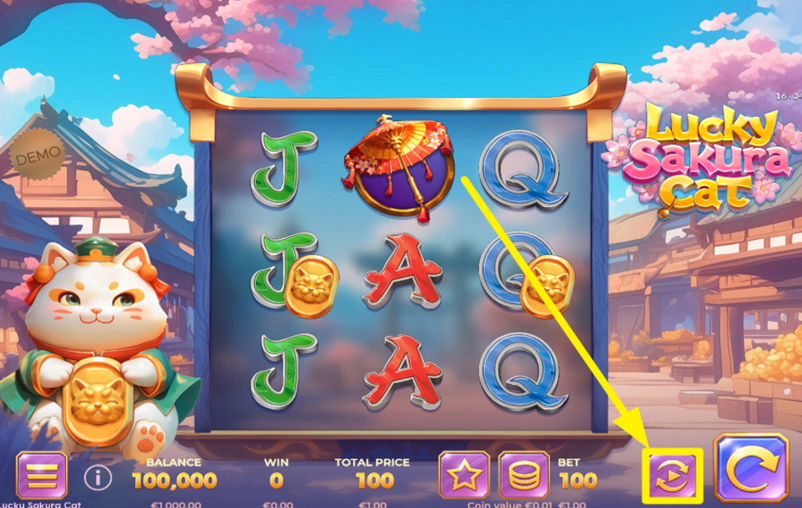 Lucky Sakura Cat UTILIZZA LA RIPRODUZIONE AUTOMATICA.