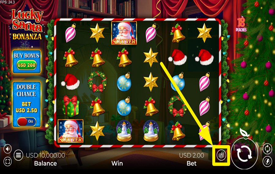 Lucky Santa Bonanza ВЫБЕРИТЕ СУММУ СТАВКИ.