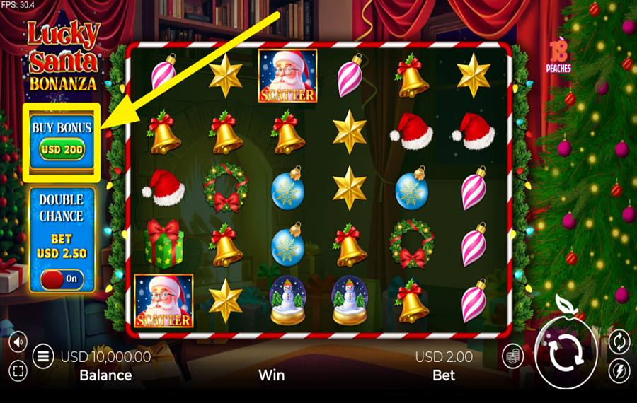 Lucky Santa Bonanza ВЫБЕРИТЕ ДОПОЛНИТЕЛЬНЫЕ ВРАЩЕНИЯ.
