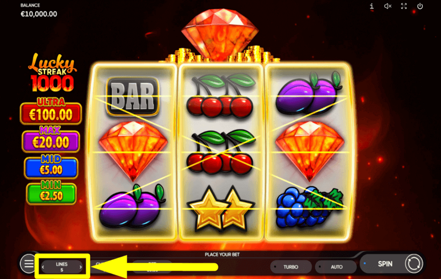 Lucky Streak 1000 PLANIFICA LAS LINEAS DE PAGO.