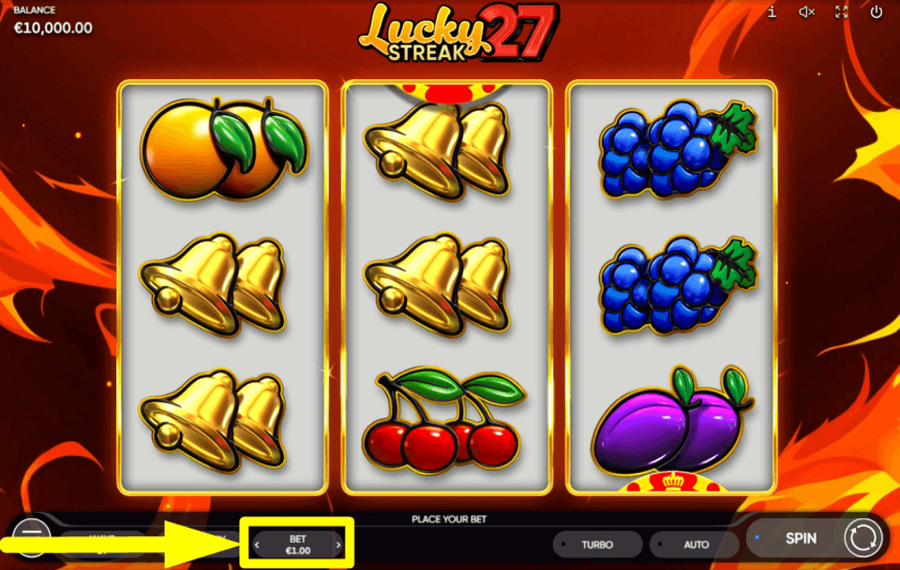 Lucky Streak 27 WÄHLEN SIE DEN EINSATZBETRAG.