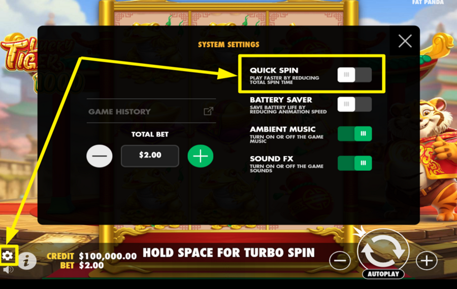 Lucky Tiger 1000 ACCELERATE THE SPINS.