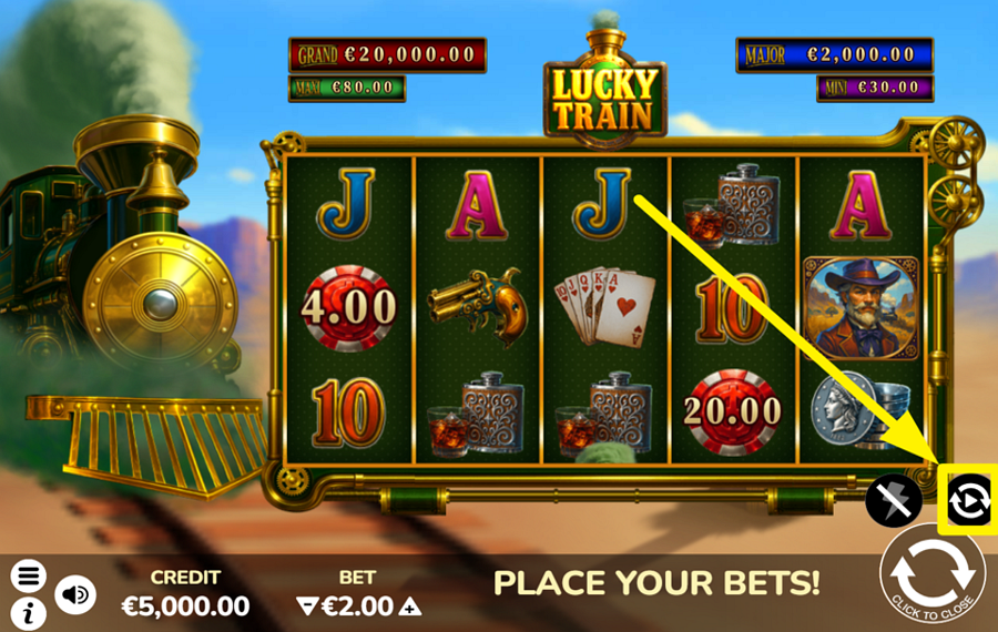 Lucky Train ЗАПУСТИТЬ АВТОМАТИЧЕСКИЕ ВРАЩЕНИЯ.