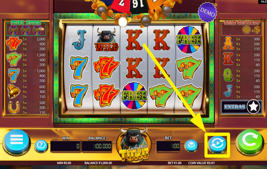 Lucky Wilds Toro ATTIVA LA GIOCO AUTOMATICO.