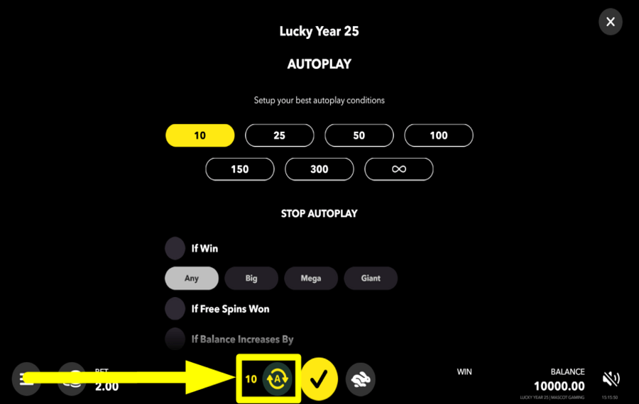Lucky Year 25 CONTINUE AUTOMATICALLY.