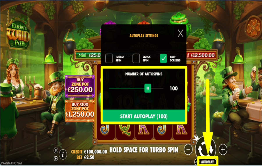 Luckys Wild Pub 2 TOURNER AUTOMATIQUEMENT.