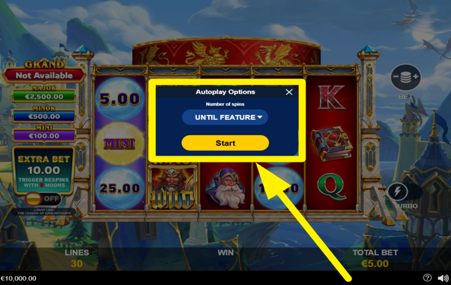 Lunar Link The Legend of King Arthur UTILIZZARE LA RIPRODUZIONE AUTOMATICA.