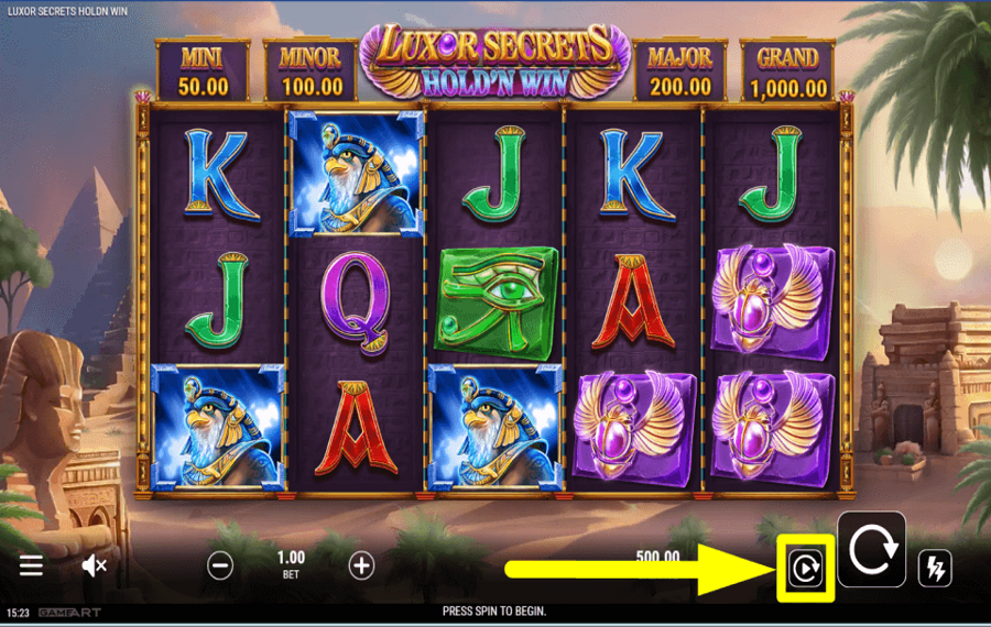 Luxor Secrets Hold n Win ПРОДОЛЖИТЬ АВТОМАТИЧЕСКИ.