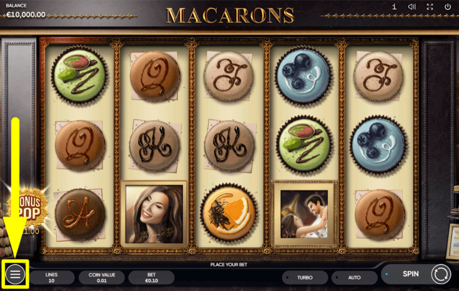 Macarons ПРОВЕРЬТЕ МЕНЮ НАСТРОЕК.