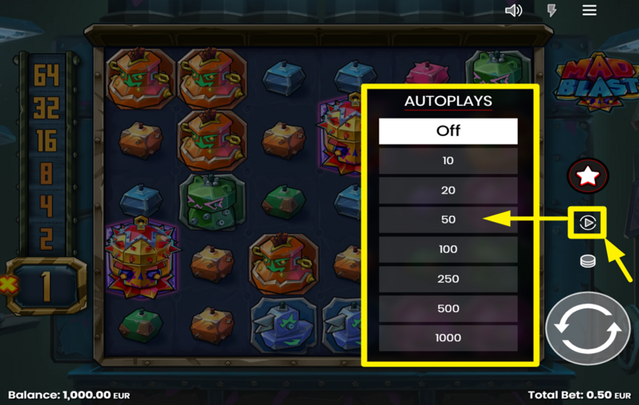 Mad Blast FAI GIRARE I RULLI AUTOMATICAMENTE.