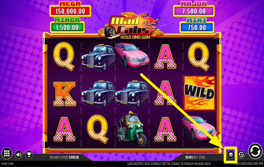 Mad Cabs Hold and Win ВЫБЕРИТЕ СВОЮ СТАВКУ.