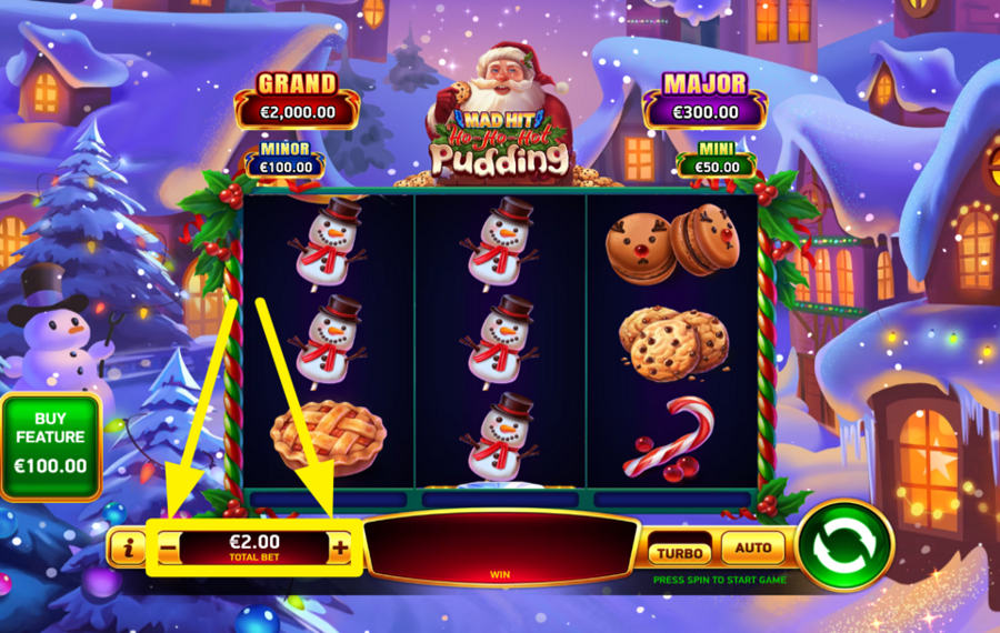 Mad Hit Ho Ho Hot Pudding ESTABLECE TU APUESTA.