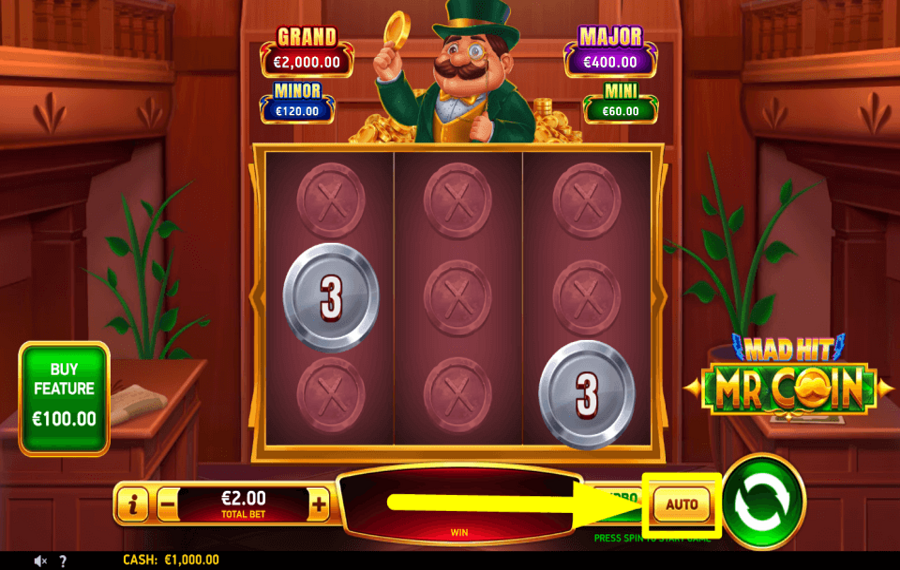 Mad Hit Mr Coin CONSIDERA LA REPRODUCCIÓN AUTOMÁTICA.