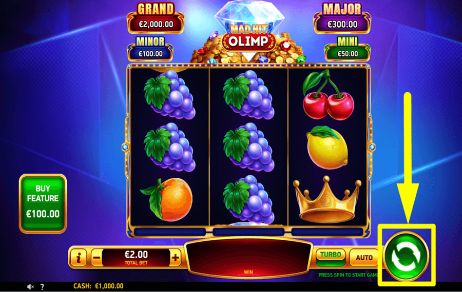 Mad Hit Olimp BEGINNEN SIE MIT DEM SPIELEN.