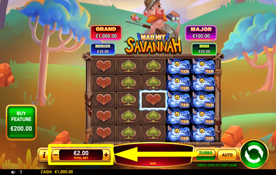 Mad Hit Savannah SELECCIONA LA APUESTA.