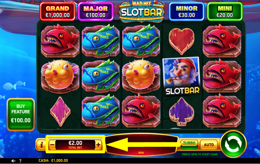 Mad Hit SlotBar AJUSTA TU APUESTA.