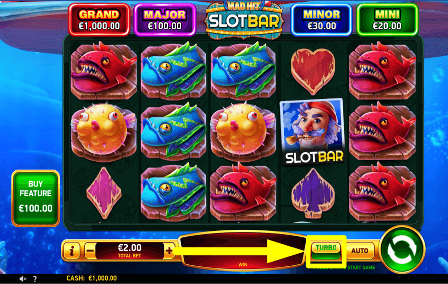 Mad Hit SlotBar ACTIVAR MODO TURBO.