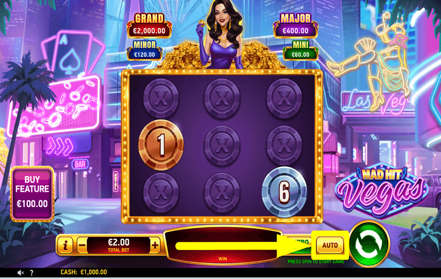 Mad Hit Vegas ACTIVER LA LECTURE AUTOMATIQUE.