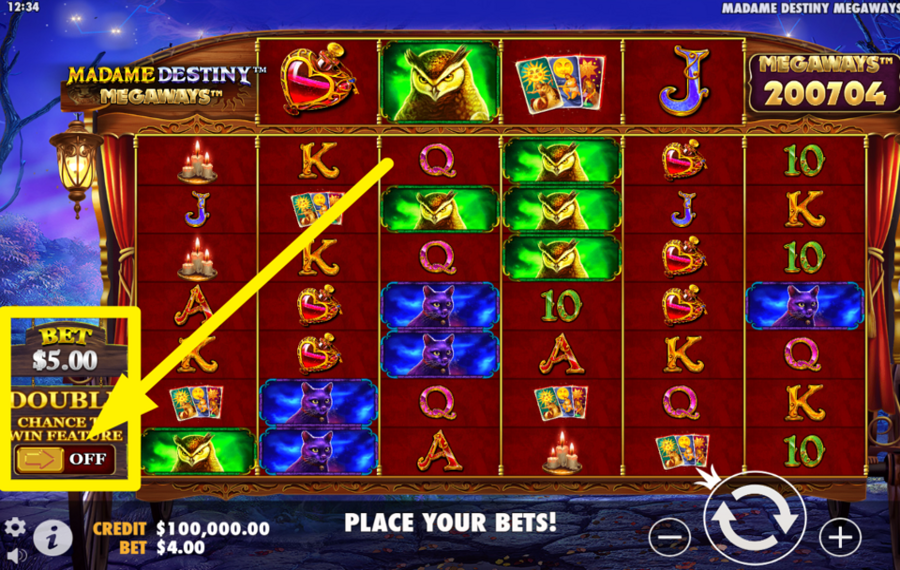 Madame Destiny Megaways TURN ON ANTE BET.