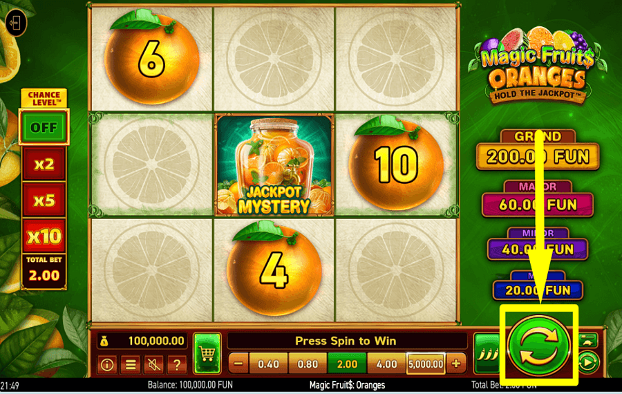 Magic Fruits Oranges FAITES TOURNER LES BOBINES.