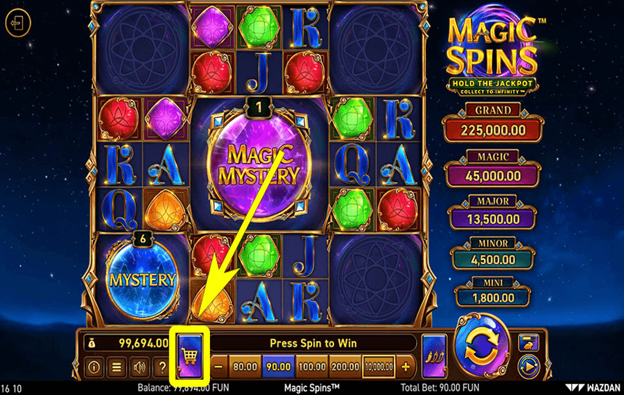 Magic Spins En utilisant la fonction facultative « Bonus Buy ».