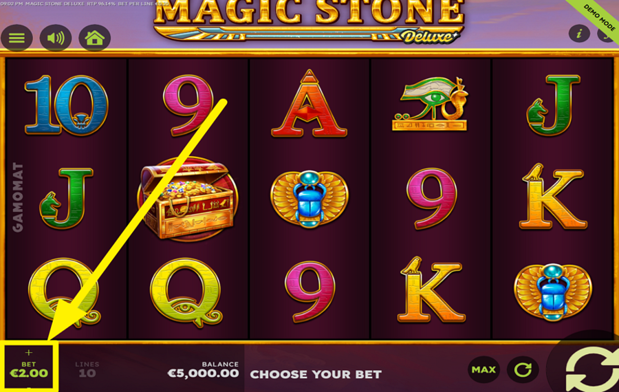 Magic Stone Deluxe ADJUST YOUR WAGER.