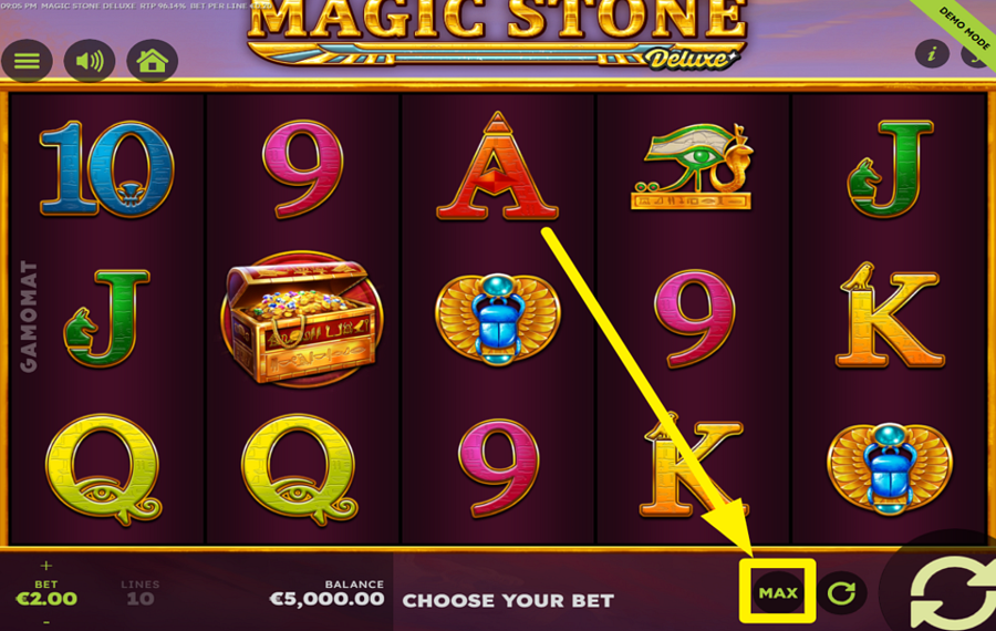 Magic Stone Deluxe ALLOCATE THE PEAK BETTING AMOUNT.