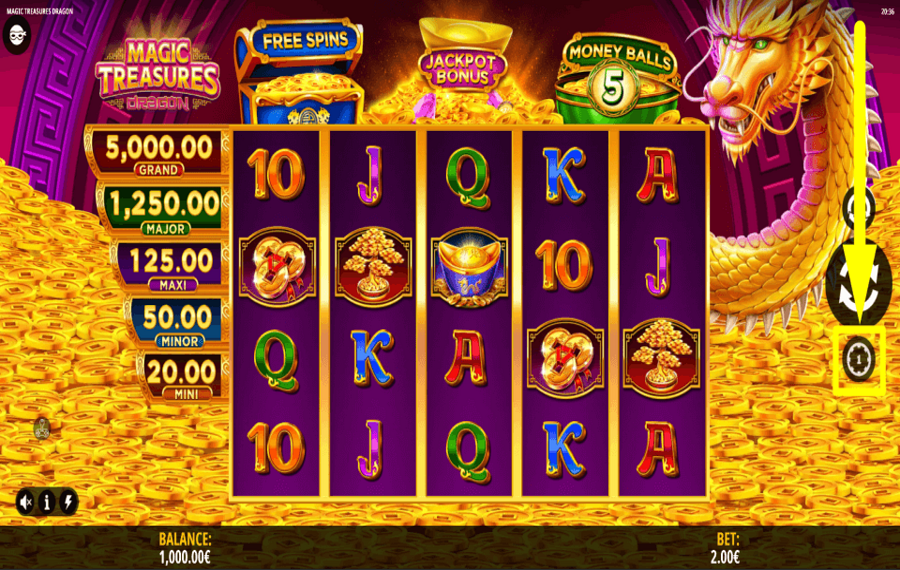Magic Treasures Dragon SET THE TOTAL BET.