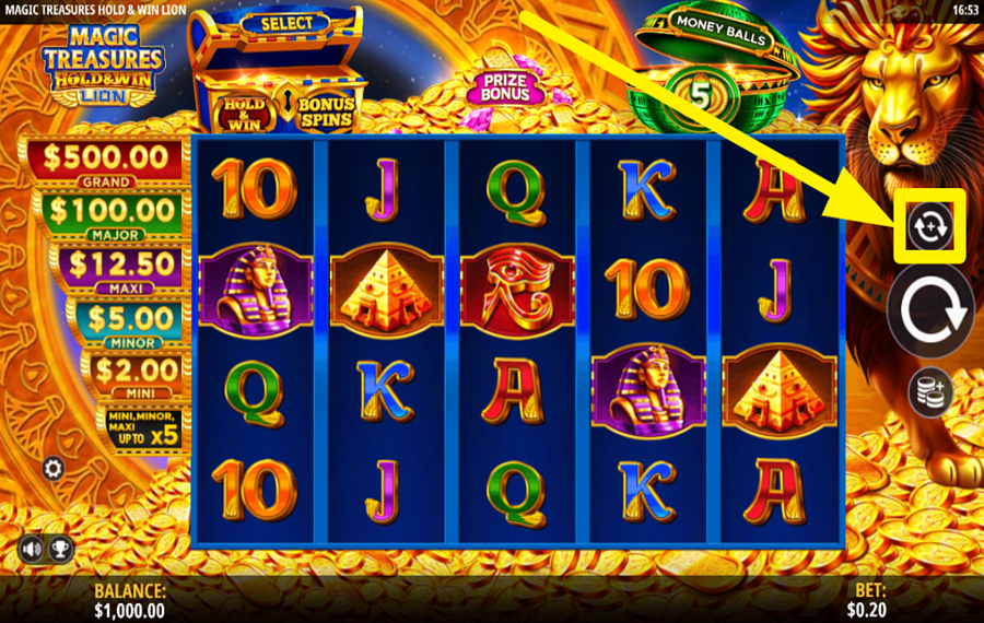 Magic Treasures Hold and Win Lion SCEGLI I GIRI AUTOMATICI.